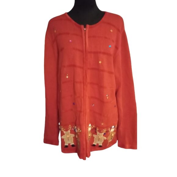 The Quacker Factory Women's Size Large Christmas Cardigan - Picture 1 of 8